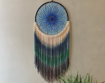 Macrame Dreamcatcher Wall Hanging, Large Dream catchers Decoration, Yarn Dyed Wall Art, Extra Dreamcatcher on Headboard