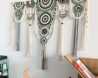Large Colorful Macrame Wall Hanging: Bohemian Home Decor