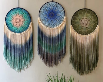 Handmade Dreamcatcher Wall Hanging, Large Dreamcatcher Decoration, Dreamcatcher Macrame Boho Decor, Gaint Dreacatcher on Headboard