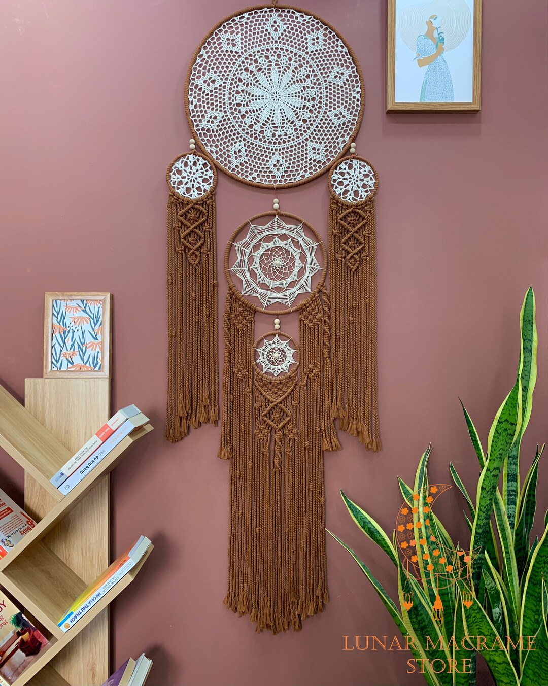 Large Dreamcatcher Pendulum Clock, Living Room Decoration Dreamcatcher ...