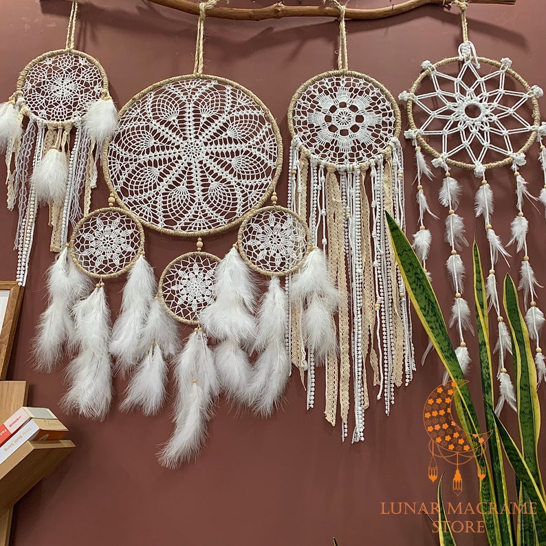 Large Dream Catchers Feather Wall Hanging, Dreamcatcher Decorate