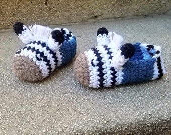 Crochet Zebra Slippers Pattern, Crochet house shoes for kids, Instant Download easy crochet pattern, PDF