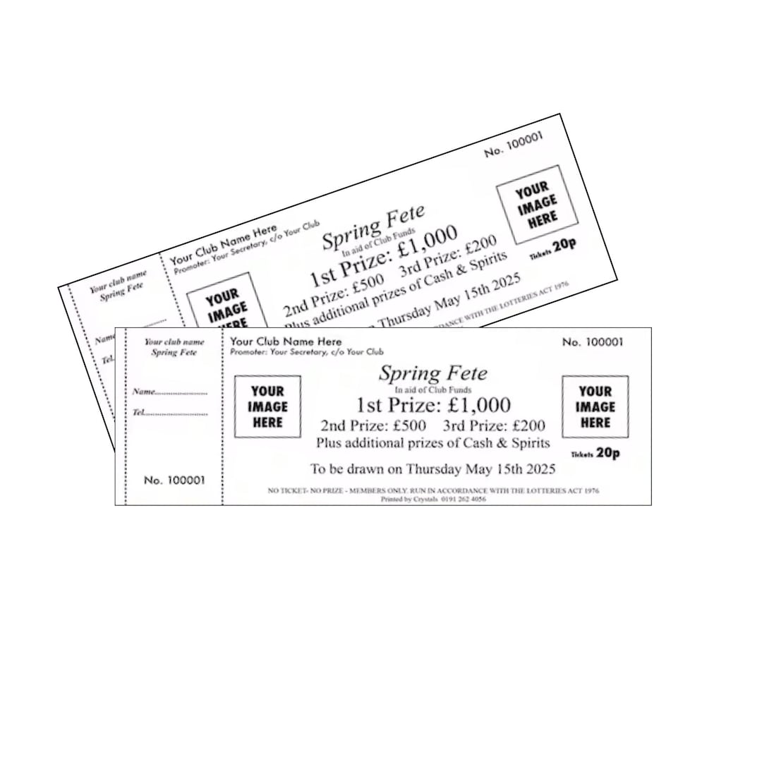 Custom Raffle Prizes Custom Raffle Tickets Fundraising Prize Draw Full Colour With ...