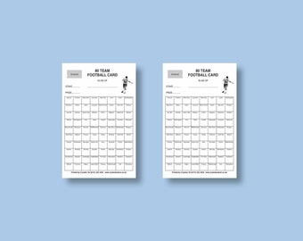 25 x 80 Team Football scratch cards A6 Black & White CHARITY FUNDRAISING IDEA