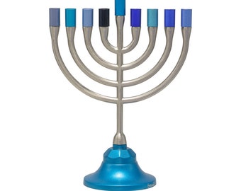 Yair Emanuel 9 branch Menorah Chanukah - Modern Hanukkah Menorah - Classic Menorah Judaica Gift (8 inch)