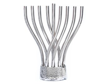 Yair Emanuel Twisted Hanukkah Menorah - 9 branch Modern Menorah Chanukah - Judaica Gift