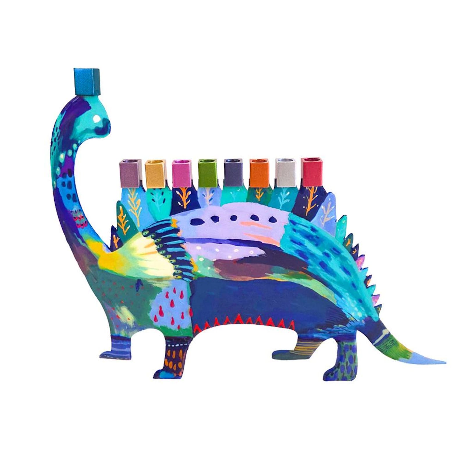 Yair Emanuel Dinosaur Hanukkah Menorah