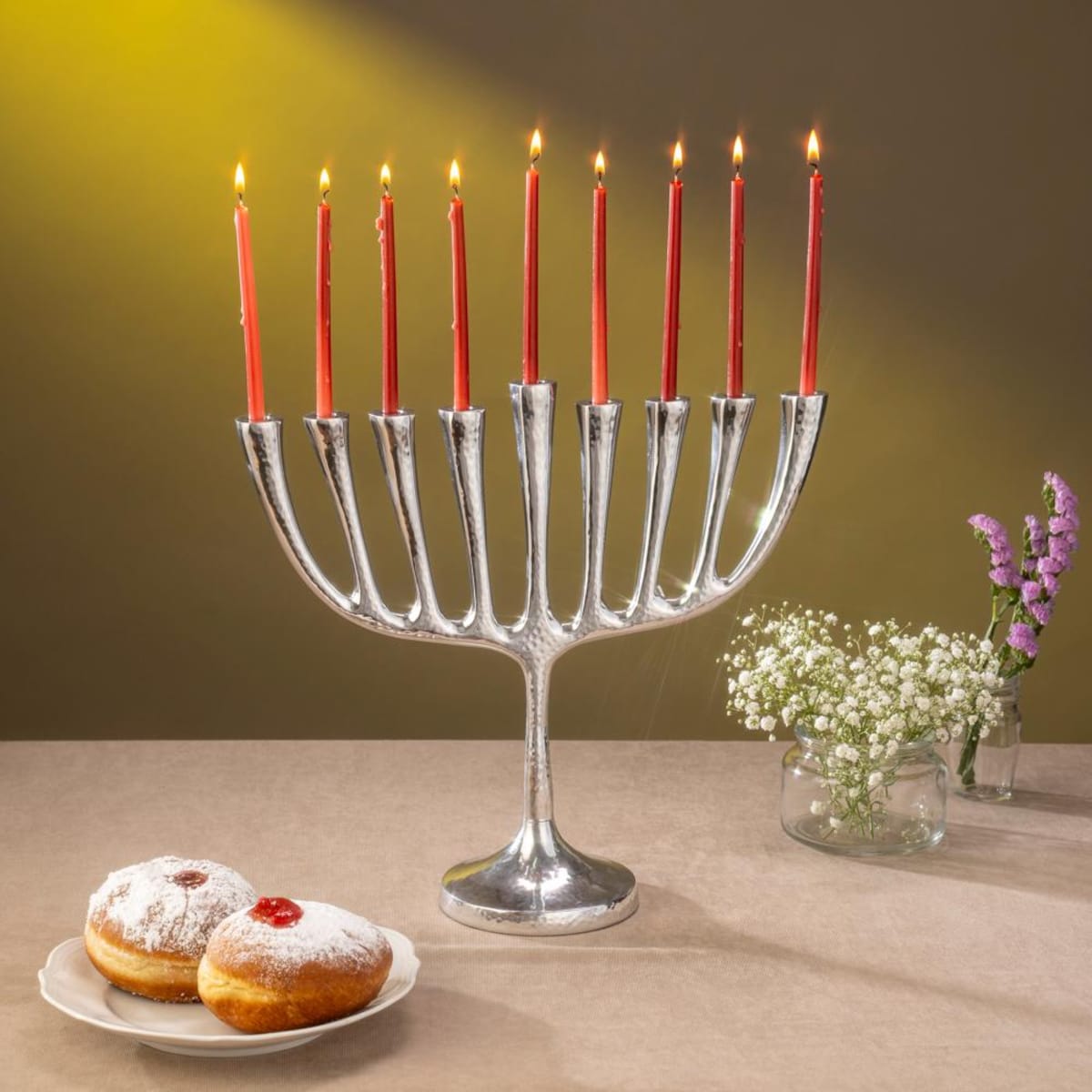 Yair Emanuel Modern Large Hanukkah Menorah- Etsy