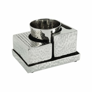 Yair Emanuel コンパクト ハヴダラ セット - モダンなスパイス ボックス キッドゥーシュ カップとハヴダラ キャンドル ホルダー