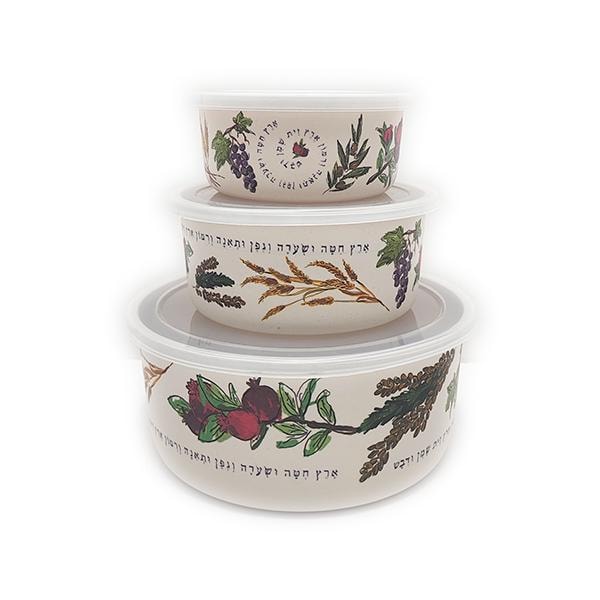 Yair Emanuel Melamin Lebensmittelbehälter Set - Sieben Arten Design Gedruckt