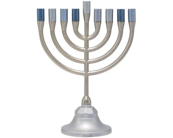 Yair Emanuel Modern Hanukkah Menorah - 9 branch Menorah Chanukah -Classic Menorah Judaica Gift (8 inch)