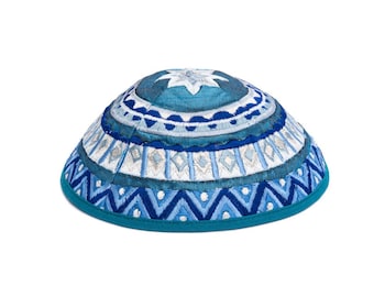 Yair Emanuel Jewish Kippah for Men and Women - Premium Silk Embroidered Yarmulke -  Mosaic Design