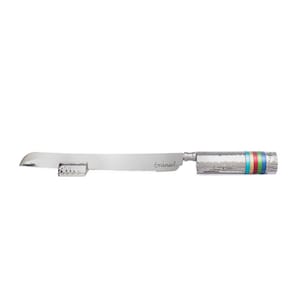 Yair Emanuel Decorative Bread Knife - Challah Knife for Shabbat - Multicolored Rings