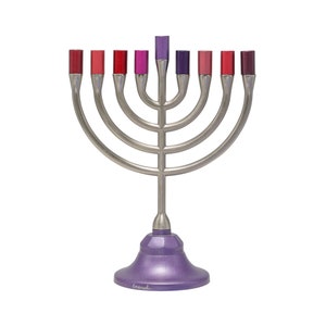 Yair Emanuel Modern Hanukkah Menorah - 9 branch Menorah Chanukah -Classic Menorah Judaica Gift (8 inch)