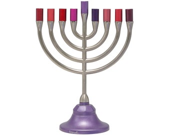 Yair Emanuel Modern Hanukkah Menorah - 9 branch Menorah Chanukah -Classic Menorah Judaica Gift (8 inch)