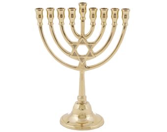 Yair Emanuel Star of David Hanukkah Menorah 9 branch - 8.7 Inch