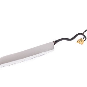 Yair Emanuel Decorative Bread Knife - Challah Knife for Shabbat - 7 inch blade