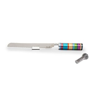 Yair Emanuel Decorative Bread Knife - Challah Knife for Shabbat - Salt shaker in Handle