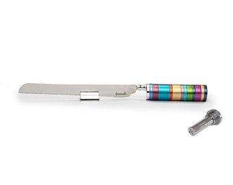 Couteau à pain décoratif Yair Emanuel - Couteau à challah pour le Shabbat - Salière avec manche