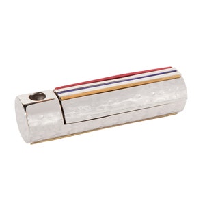 Yair Emanuel Foldable Travel Menorah Chanukah - Hammered Nickel - Compact Hannukah Menorah 7 inch