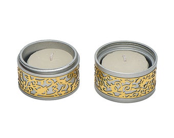 Yair Emanuel Modern Travel Shabbat Candle Holder Set - Tea light Candle holders - Modern Judaica