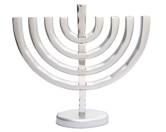 Yair Emanuel Large Modern Jewish Hanukkah Menorah 9 branch - Handcrafted Aluminium