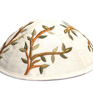 Yair Emanuel Tree of Life Jewish Kippah for Men - Premium Silk Embroidered Yarmulke