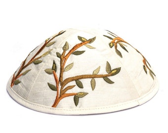 Yair Emanuel Tree of Life Jewish Kippah for Men - Premium Silk Embroidered Yarmulke