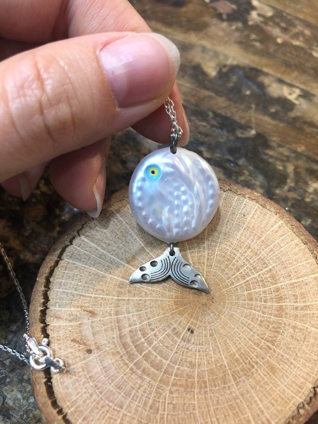 Fish & Pearl Charm Necklace