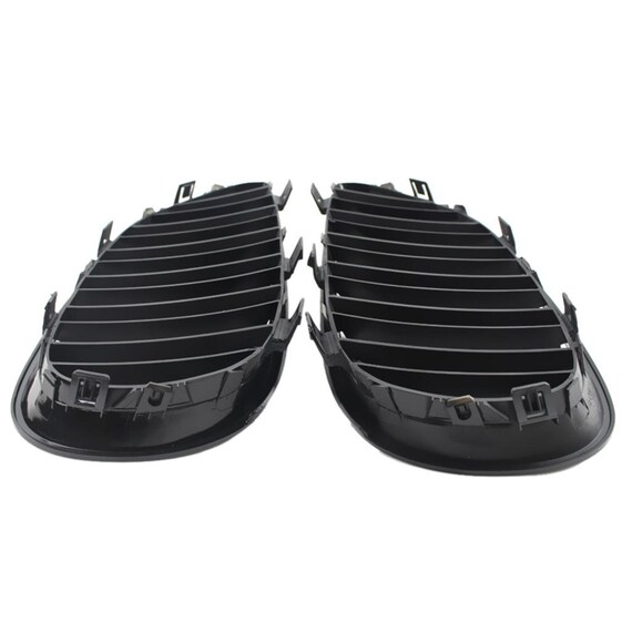 Pair front kidney matte black grill grilles for bmw e60 e61 5