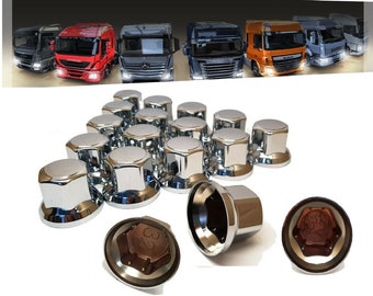 X20 Chrome 32MM Plastic Wheel Nut Caps Truck Bus Pua Covers X20 Chrome 32MM Plastic Wheel Nut Caps Truck Bus Pua Covers