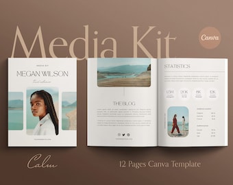RUHE | Media Kit Canva Template für Inhaltsersteller, Blogger und Influencer.