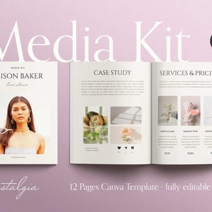 Influencer Media Kit | Media Kit Template | Blogger Media Kit | Press kit Canva | Content Creator Media Kit | Aesthetic Canva Template