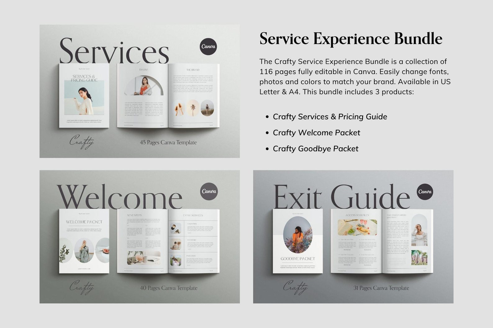 Client Service Experience Bundle Canva Templates | Services and Pricing ...