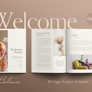 BALANCE | Client Welcome Packet Canva Template, client onboarding, new client welcome guide