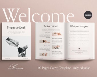 Client Welcome Packet Template, Aesthetic Canva Template, New Client Welcome Guide template, Onboarding Template, Client Kit, proposal