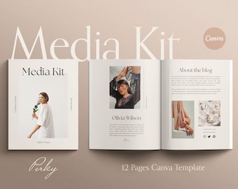 PERKY | Media Kit Canva Template für Inhaltsersteller, Blogger und Influencer.