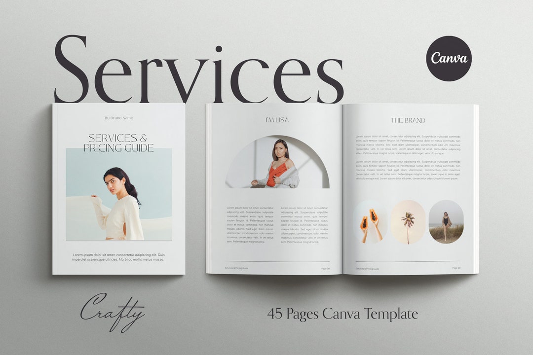 CRAFTY | Service and Pricing Guide Template - Editable Canva Template ...