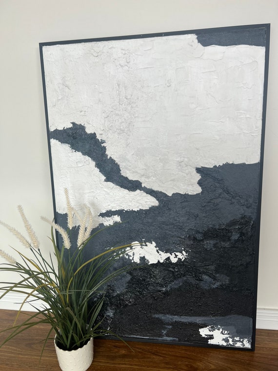 Black and White Abstract Art Etsy