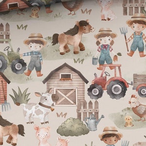 Farm Crib Sheet, Nursery Fitted Cotton Sheets, Premium Bedside Crib / Cot Sheets, Countryside Toddler Bedding