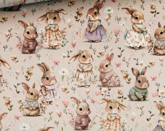 Bunny Baby Bedding, Mini Crib Fitted Sheets, Changing Pad Covers, Girls Nursery Cotton Bedding, Custom Size Bedside Crib Sheets