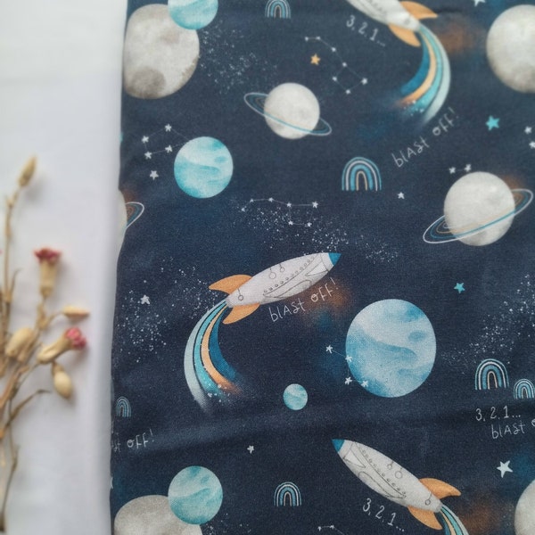 SALE Bamboo Fitted Crib Sheet, Navy Space Nursery Sheets, Bassinet /UppaBaby /Moses Basket /SnuzPod / Baby Cot Bedding