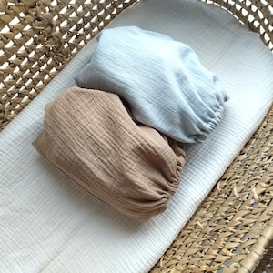 Organic Muslin Bassinet Sheet: Cotton Double Gauze Fitted Crib Sheets for Custom Size