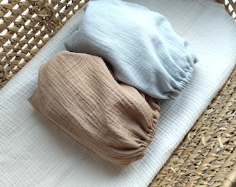 Organic Muslin Bassinet Sheet: Cotton Double Gauze Fitted Crib Sheets for Custom Size