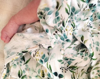 Manta de bambú suave para envolver al bebé, muselina bohemia, fular de eucalipto para recién nacidos, regalo para baby shower, manta para niños