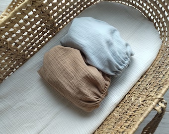Baby Fitted Sheet for Chicco Next2Me / Chicco LullaGo / Maxi Cosi Iora / Stokke Sleepi, Organic Muslin HandMade Crib Sheets