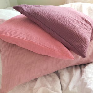 Organic Muslin Pillowcase / Custom Size Pillow Case, Baby Pillow Cover, Pillowcases / Double Gauze Cotton Toddler Bedding