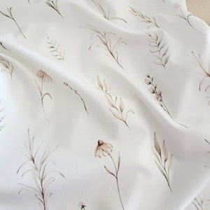 Neutral Crib Sheet, Nursery Fitted Premium Cotton Sheets, Custom Size Sheets, Bedside Baby Crib, HandMade Toddler Botanic / Herbal Bedding