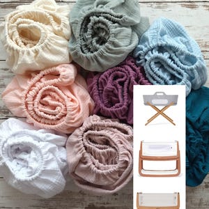 Organic Muslin Fitted Sheet: SnuzPod 2/4/5, SnuzKot, Cotton Cribs Sheet