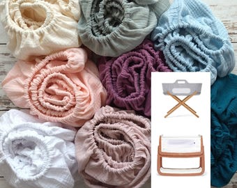 Organic Muslin Fitted Sheet: SnuzPod 2/4/5, SnuzKot, Cotton Cribs Sheet